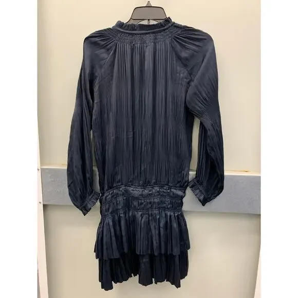 Current Air | Dark Navy Aurelie Pleated Mini Dress MSRP$148 - Picture 7 of 10